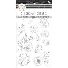 Stickers The Happy Planner Flores Transparentes 54 piezas