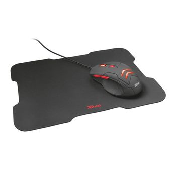 Mouse y Mouse Pad Gaming Trust Ziva Negro