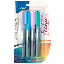 Marcadores Permanentes Azor Signal Fashion Punto Fino Pastel 4 piezas