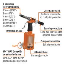 Remachadora Neumática 1/4' Truper