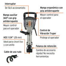 Martillo Demoledor HEX 20kg 55J 1600W Truper Expert