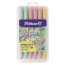 Plumones Pelikan Markana Punta Pincel Varios Colores Pastel 12 piezas
