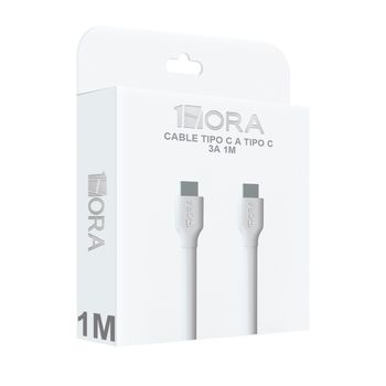 Cable USB-C 1Hora 3A Blanco 1 metro