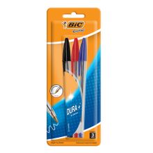 Bolígrafos Bic Cristal Punto Mediano Rojo Azul Negro 3 piezas