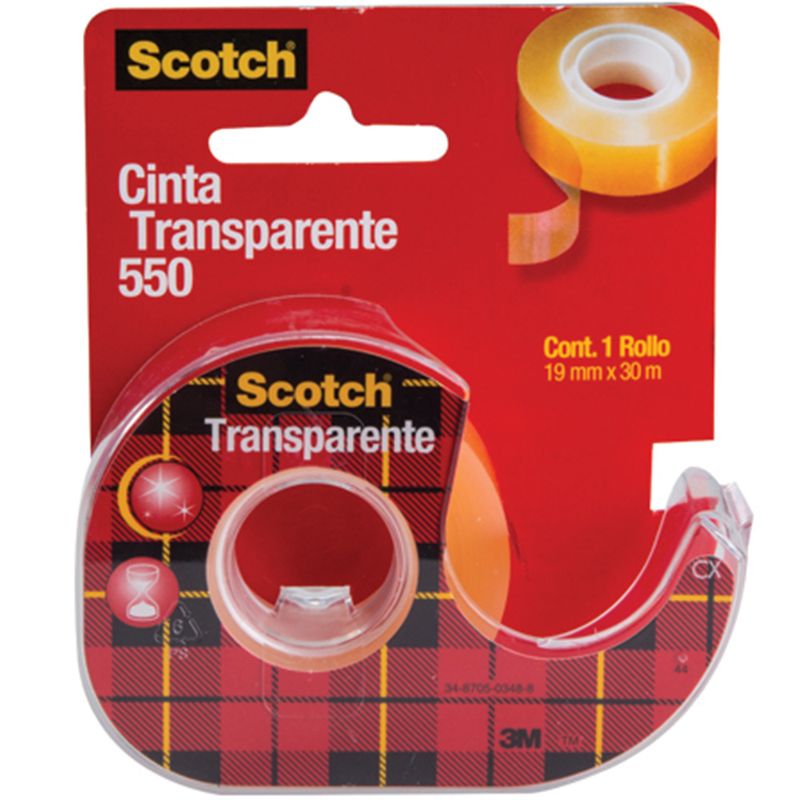Cinta Scotch 3M 550 Transparente 19mm X 65m X1 Unidad