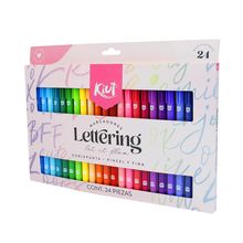 Marcadores Kiut Lettering Punta Pincel 24 piezas