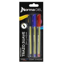 Bolígrafos de Gel Norma Trazo Suave Varios Colores 0.7mm 3 piezas