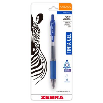 Bolígrafo Rollerball de Gel Zebra Sarasa Punto Mediano Azul