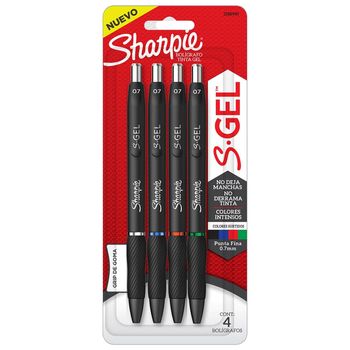 Bolígrafos de Gel Sharpie S-Gel Multicolor .7mm 4 piezas