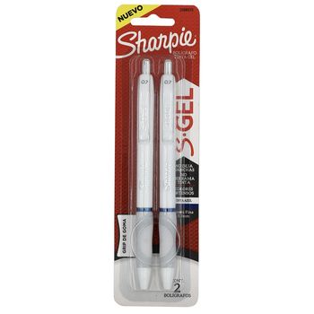 Bolígrafos de Gel Sharpie S-Gel Fashion Tinta Azul Blancos .7mm 2 piezas