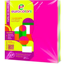Hojas Tamaño Carta Arpapel Eurocolors Multicolor Arcoiris 100 hojas