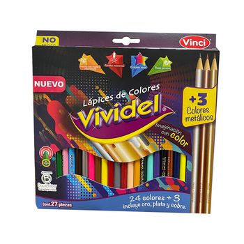 Lápices de Colores Vinci Vividel 27 piezas