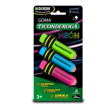 Goma para Borrar Dixon Ticonderoga Neón 3 piezas