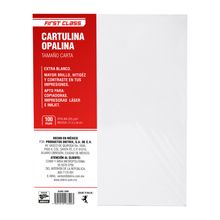 Papel Opalina Blanco Tamaño Carta First Class 100 hojas 225 gramos
