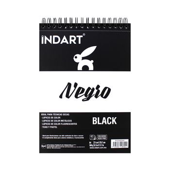 Álbum de Dibujo Roel Indart Negro A4 29.7x21cm 40 hojas