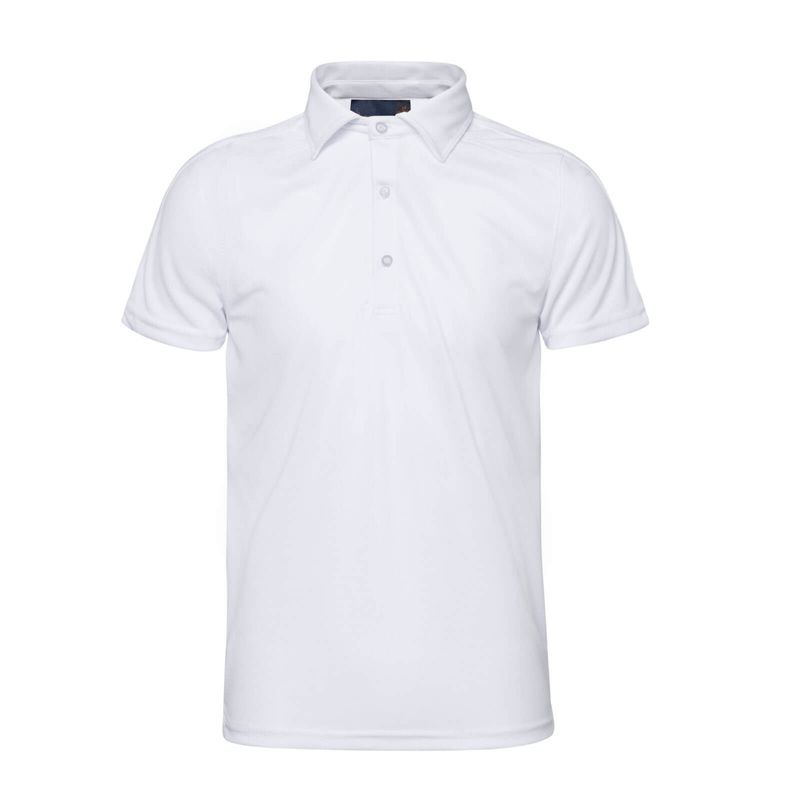 Playera Tipo Polo Golf Dry Fit Blanca Caballero