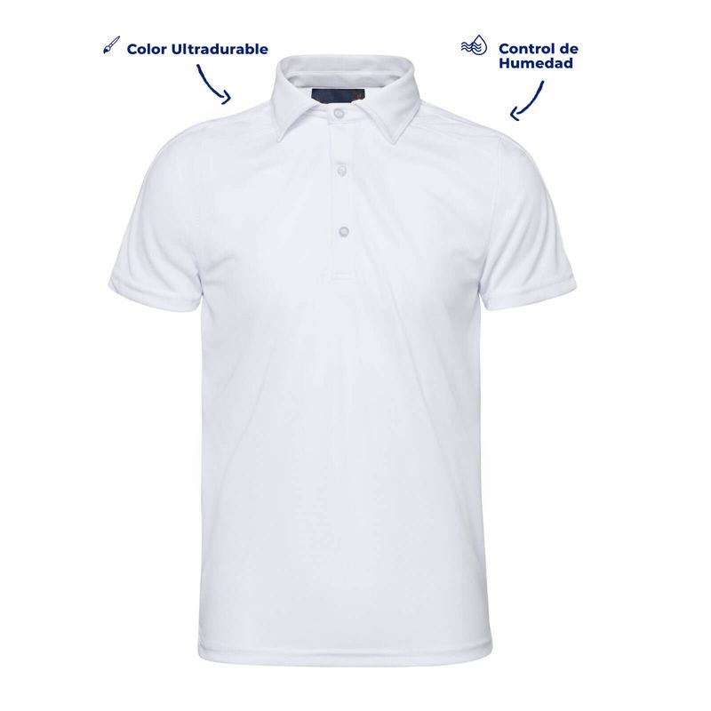 Playera Tipo Polo Golf Dry Fit Blanca Caballero