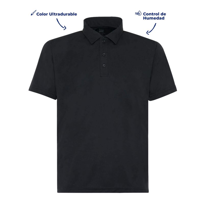 Playera Tipo Polo Dry Fit Negro Caballero