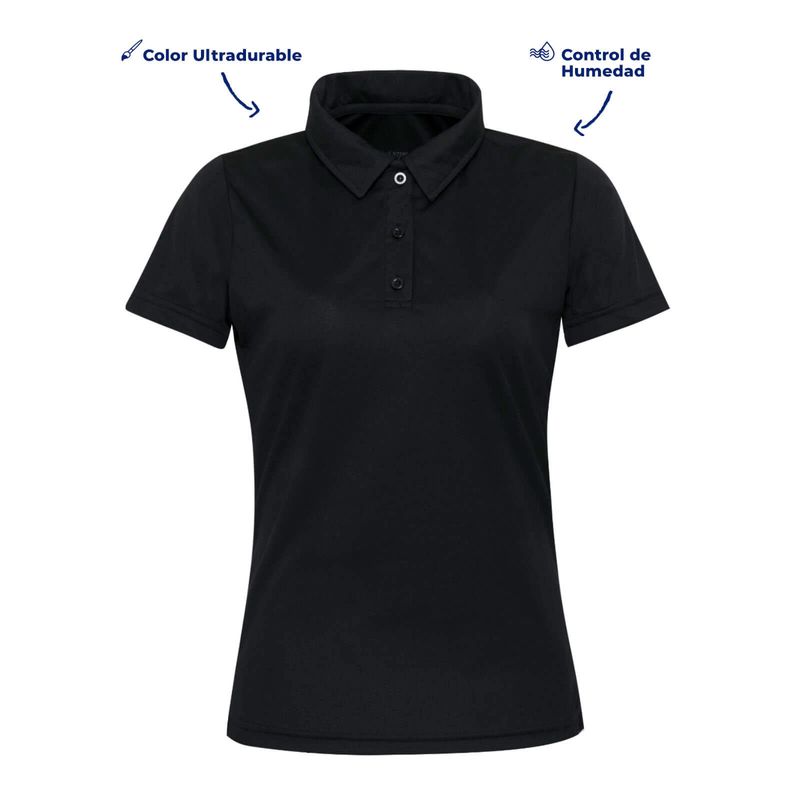 Playera negra tipo discount polo