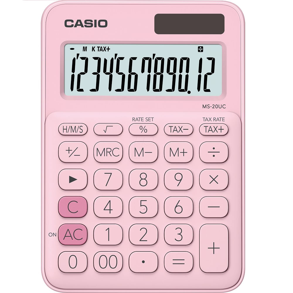 Calculadora de Escritorio Casio MS-20uc Rosa, Calculadoras de Escritorio