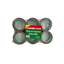 Cinta Canela para Empaque Janel 66Plus 48mm x 100m 6 piezas