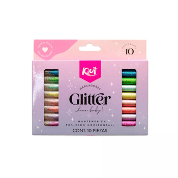 Marcadores Kiut Glitter 10 piezas