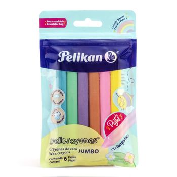 Crayones Pelikan Pelicrayones Jumbo Pastel 6 piezas