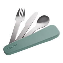 Cubiertos Smash Acero Inoxidable con Funda Verde