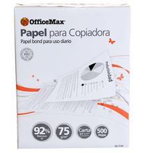 Caja de Papel Bond para Copiadora Tamaño Carta OfficeMax 92% Blancura 5000 hojas