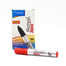Marcadores Permanentes Azor Signal Xtra Rellenable Rojo 12 piezas