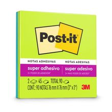 Post-It Notas Super Sticky Style Neón 3x3" 90 hojas