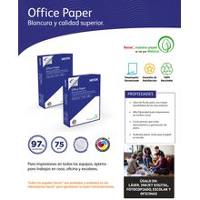 Caja de Papel Tamaño Carta Xerox Office Paper Multipropósito 97% Blancura 5000 hojas