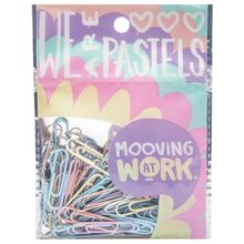 Clips Mooving Pastel 33mm 60 piezas