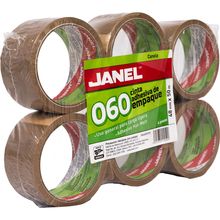 Cintas Canela para Empaque Janel 060 48mm x 50m 6 piezas