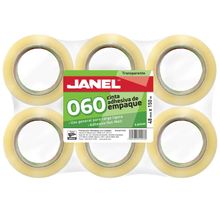 Cintas para Empaque Janel 060 Transparente 48mm x 150m 6 piezas