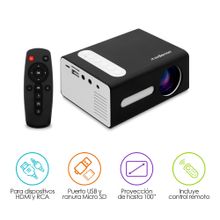 Proyector Mini Portátil HDMI Negro