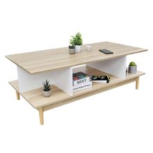 Mesa de Centro con Entrepaños Bari Blanco y Beige