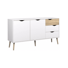 Credenza Bufetera Bergen Multiusos Blanco y Beige