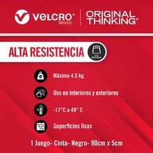 Cinta Sujetadora Velcro Negro 90 cm