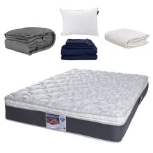 Colchón King Size Spring Air Marte con Almohada, Protector, Sábanas y Edredón