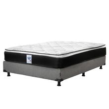 Colchón Matrimonial Spring Air Premier con Box Gris, Almohada, Protector y Sábanas