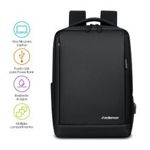Mochila Antirrobo Impermeable 15.5" Negra