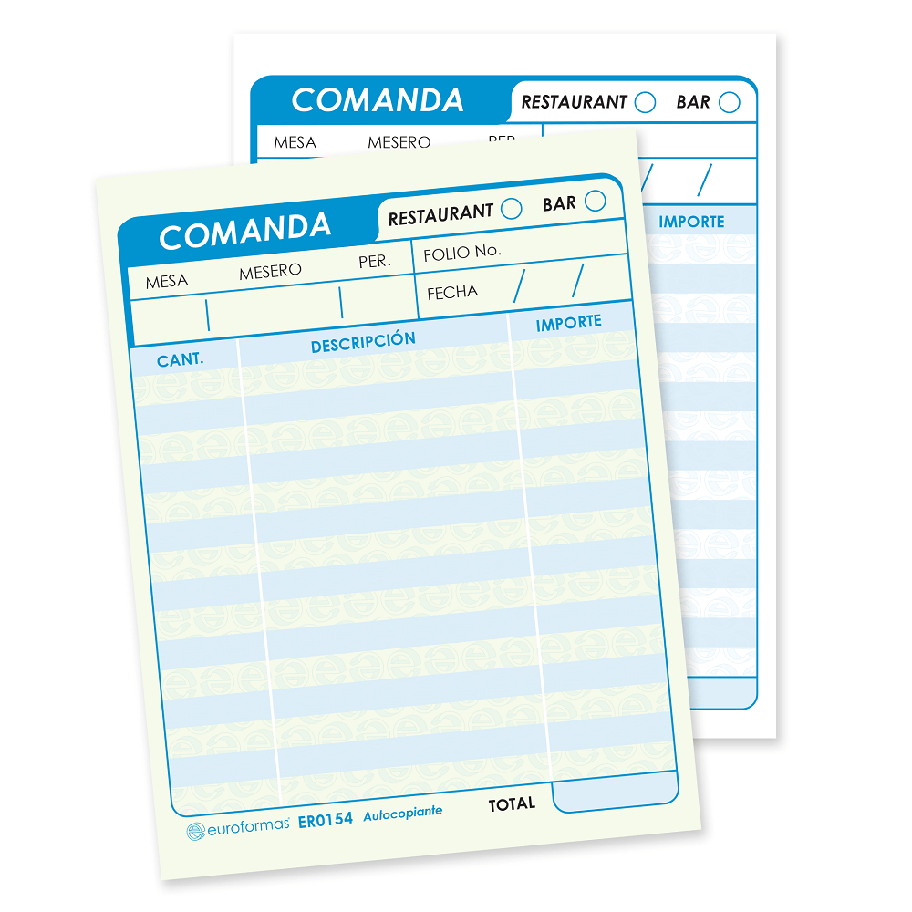 Comanda Autocopiante Euroformas 3 Blocs 25 juegos c/u Formas Tabulares ...