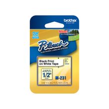 Cinta para Rotulador Brother M231 12mm Negro/Blanco