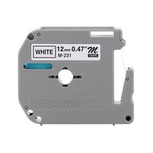 Cinta para Rotulador Brother M231 12mm Negro/Blanco