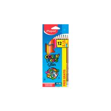 Lápices de Colores Maped Color Peps Triangular 12 pzas + Lápiz y Sacapuntas