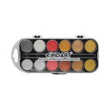 Acuarelas Artesanales Indart Metálicas Tonos Cálidos 12 Pastillas de 30mm c/u
