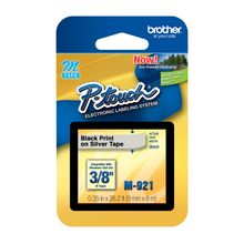 Cinta para Rotulador Brother M921 9mm Negro/Plateado
