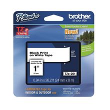 Cinta para Rotulador Brother TZE251 24mm Negro/Blanco