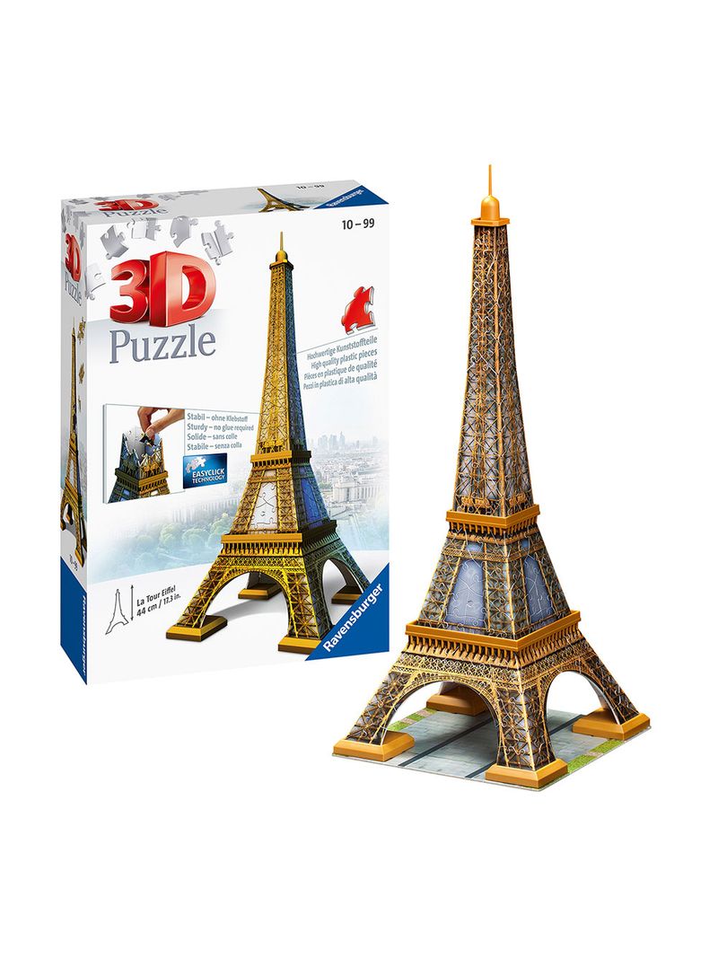 Rompecabezas Ravensburger 3D Torre Eiffel 44cm 216 piezas Rompecabezas OfficeMax